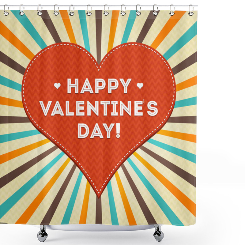 Personality  Vector Card For Valentine's Day. Shower Curtains