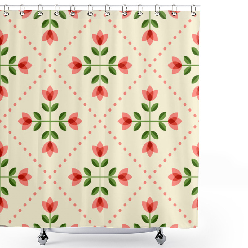 Personality  Seamless Floral Pattern With Abstract Flowers Shower Curtains