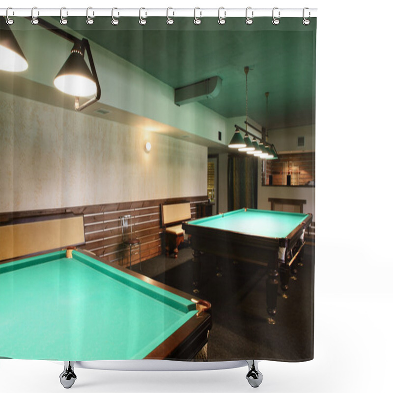 Personality  Interior Of Beautiful And Modern Billiard Shower Curtains