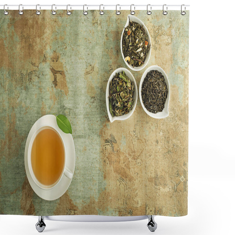 Personality  Cup Of Tea With Fresh Flavour Shower Curtains