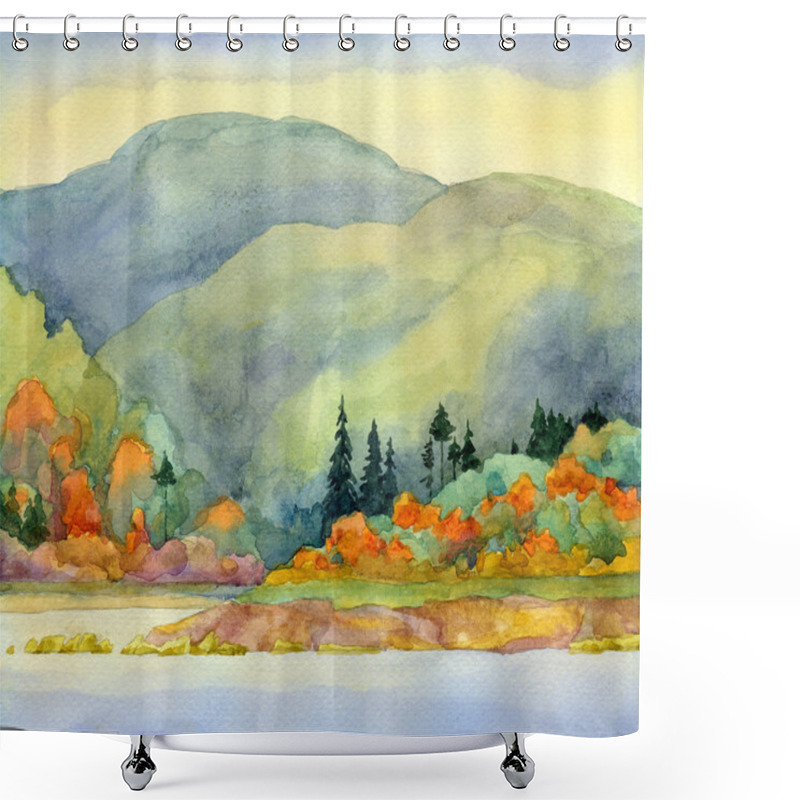 Personality  Autumn Lake Shower Curtains