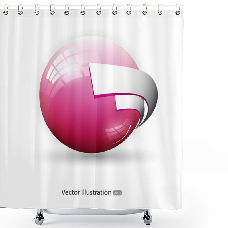 Personality  Vector Background With Pink Sphere. Shower Curtains