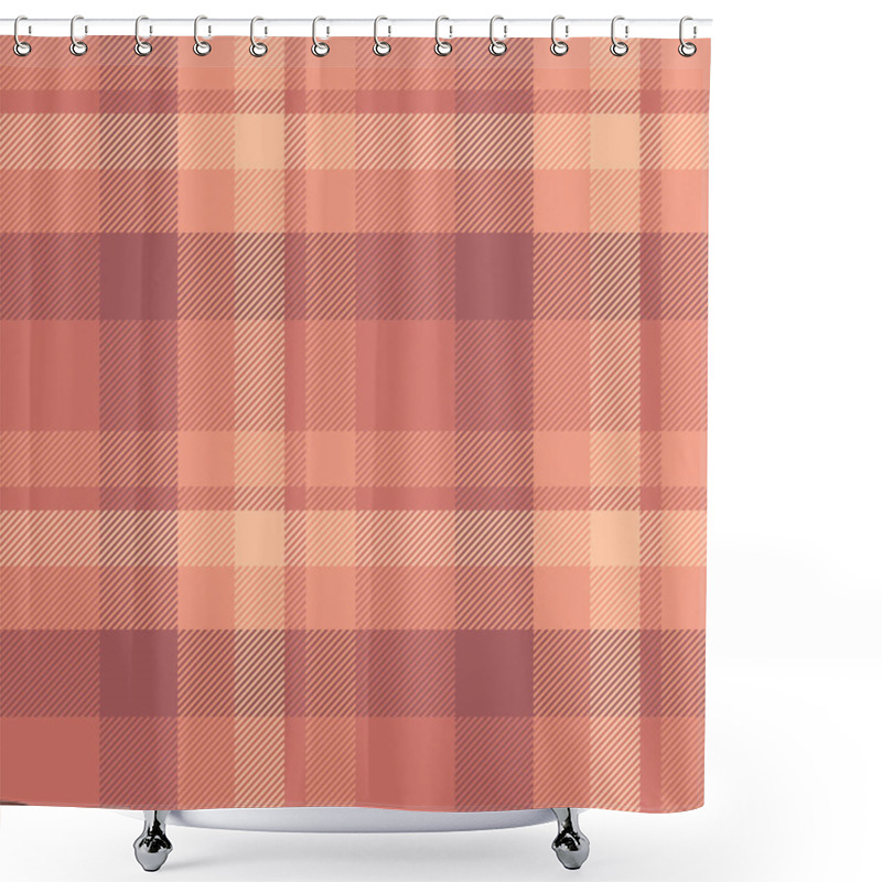 Personality  Stylish Muted Peach And Rose Plaid Pattern. Perfect For Textile Design, Apparel, Website Backgrounds, Or Packaging.  Subtle, Elegant, And Versatile Design. Shower Curtains