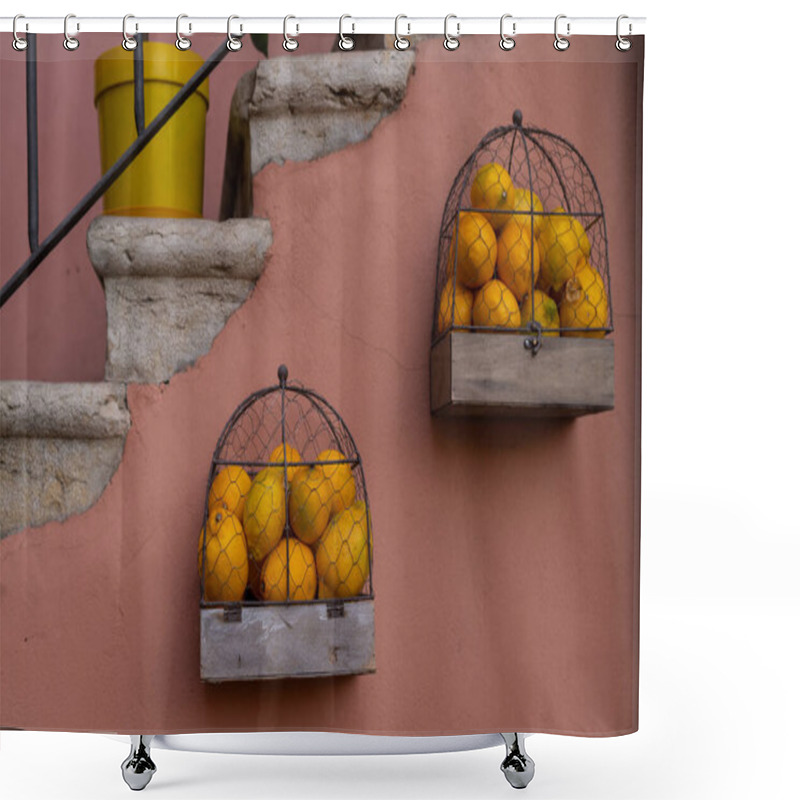 Personality  A Lot Of Lemons In A Net Shower Curtains