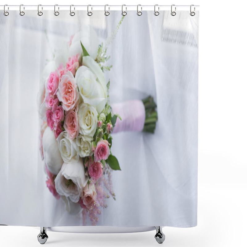 Personality  Bridal Bouquet Of Various Flowers Shower Curtains