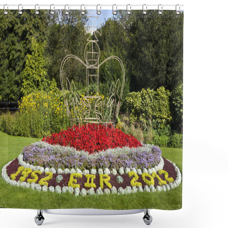 Personality  Flowers Commemorating Queen Elizabeth's Diamond Jubilee In Parade Gardens, Bath. Shower Curtains