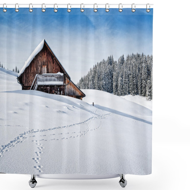 Personality  Hut In The Austrian Alps Shower Curtains