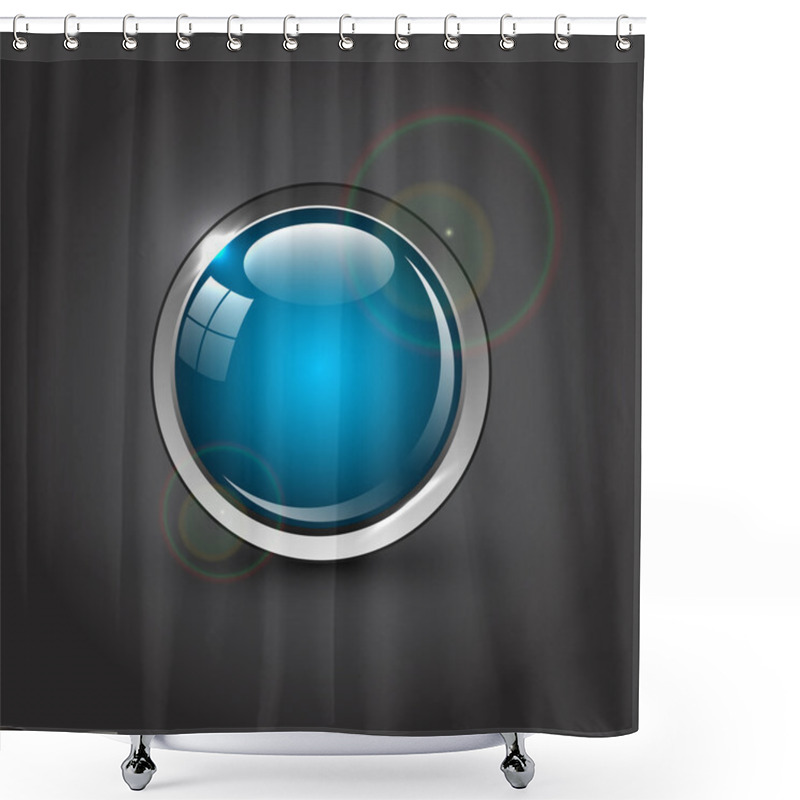 Personality  Button Sign  Vector  Illustration  Shower Curtains