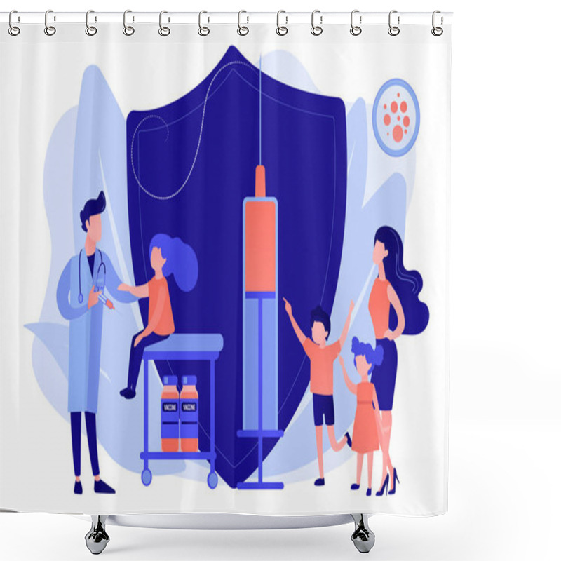 Personality  Vaccination Of Preteens And Teens Concept Vector Illustration. Shower Curtains