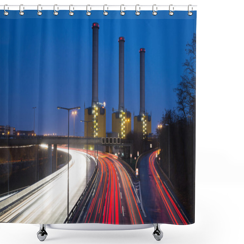 Personality  The Cogeneration Plant Berlin-Wilmersdorf Germany On January 05 2014. (German Kraftwerk Berlin Wilmersdorf) Shower Curtains