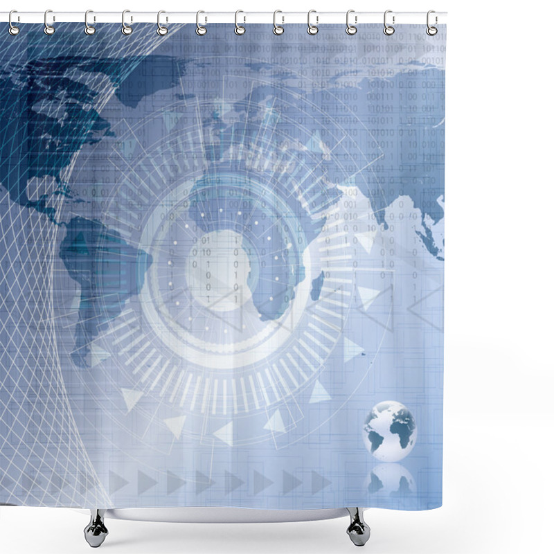 Personality  Abstract Tech Binary Background Shower Curtains