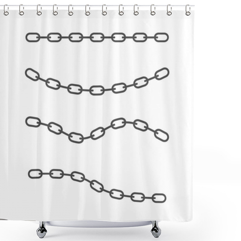 Personality  Collection Of Chains Icon Vector Illustration Isolated On White Shower Curtains