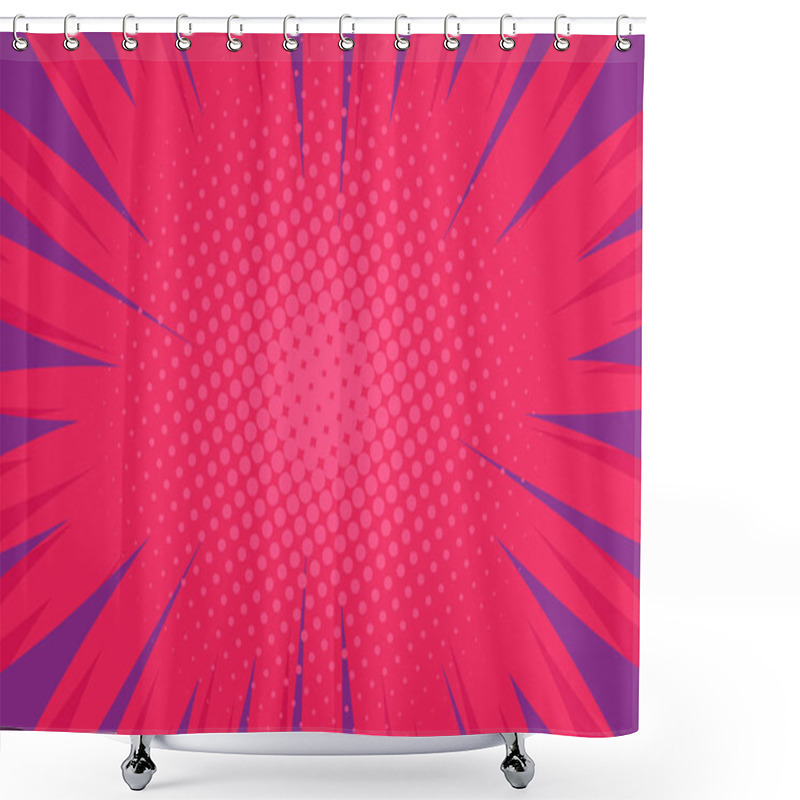 Personality  Comic Book Pop Art Strip Radial Backdrop Shower Curtains