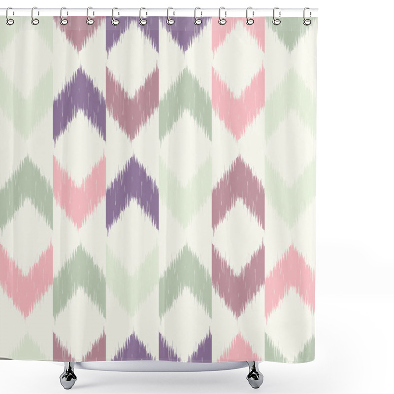 Personality  Vector Seamless Ikat Pattern Shower Curtains