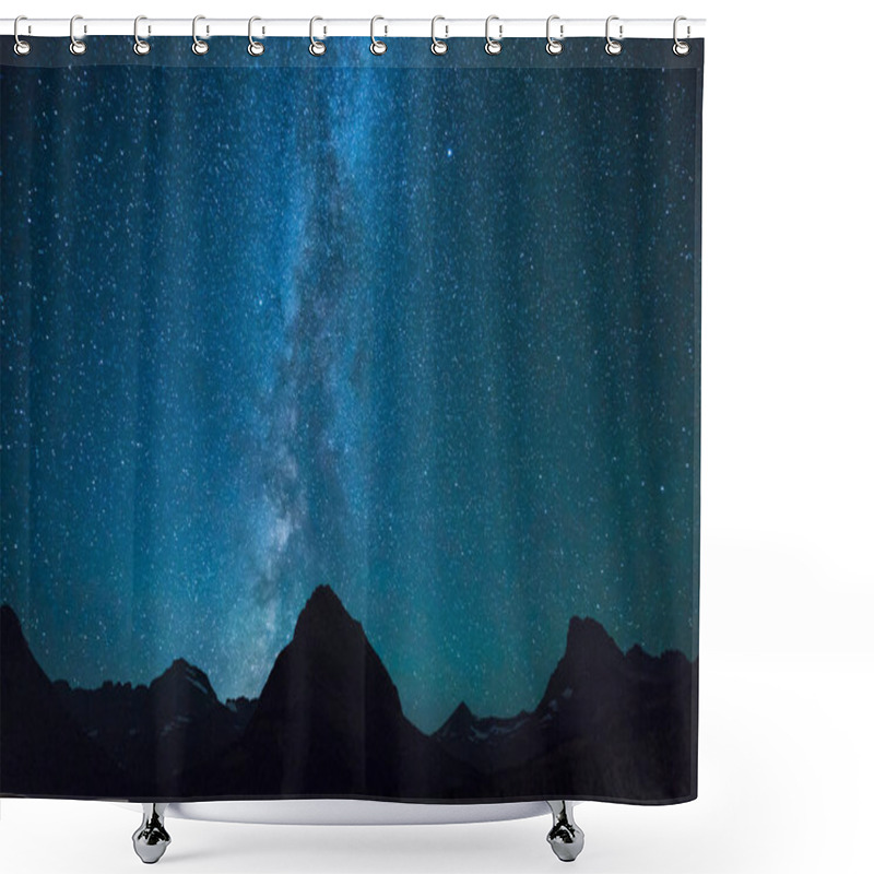 Personality  Swiftcurrent Lake  At Night With Star In Many Glacier Area ,Montana's Glacier National Park,Montana,usa. Shower Curtains