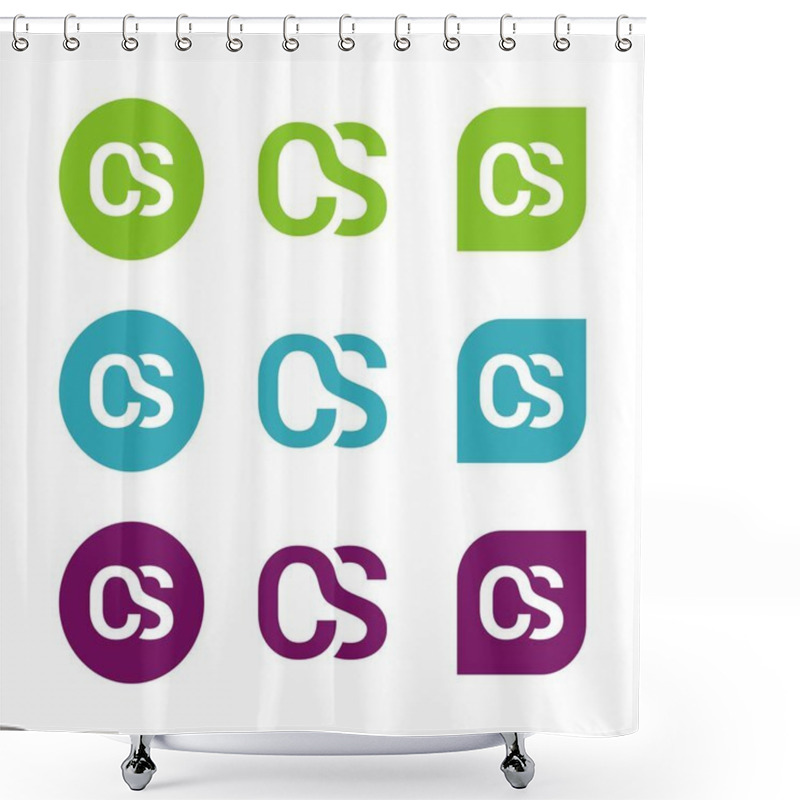 Personality  C S Initial Logo Template Shower Curtains