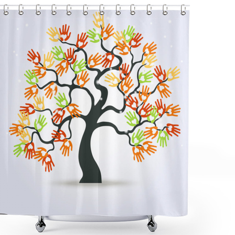 Personality  Mystical Tree With Hands Shower Curtains