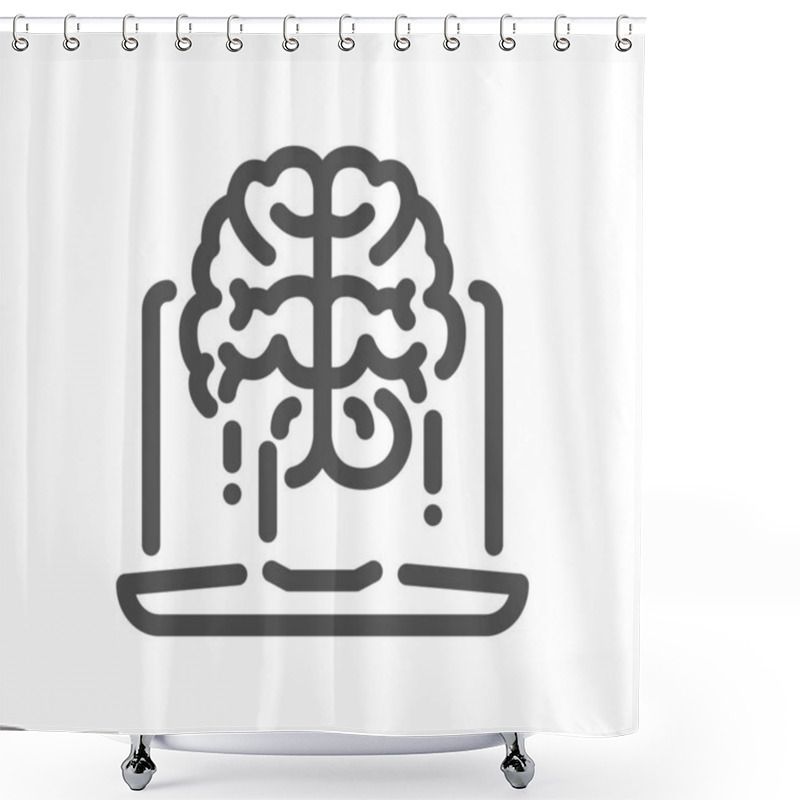 Personality  Artificial Intelligence Related Icon Outline And Linear Vector. Shower Curtains