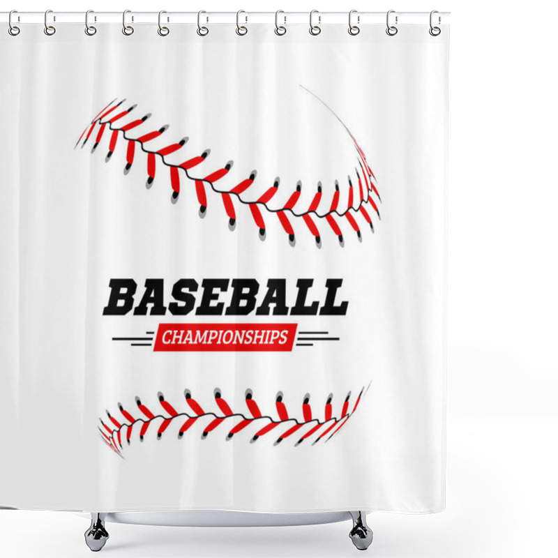 Personality  Baseball Ball On White Background. Shower Curtains