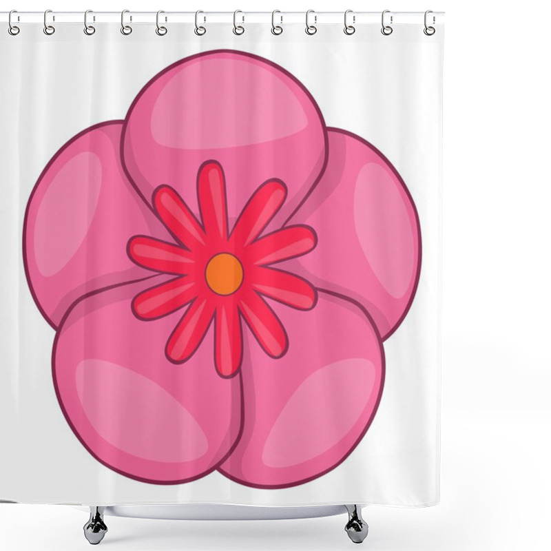 Personality  Rose Of Sharon Korean Flower Icon, Cartoon Style Shower Curtains