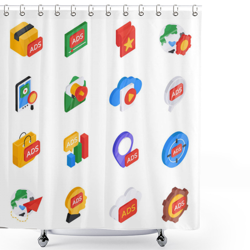 Personality  Set Of Project Management Flat Icons Shower Curtains