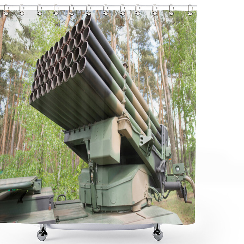 Personality  Close Up On Rocket Launcher Vehicle Shower Curtains