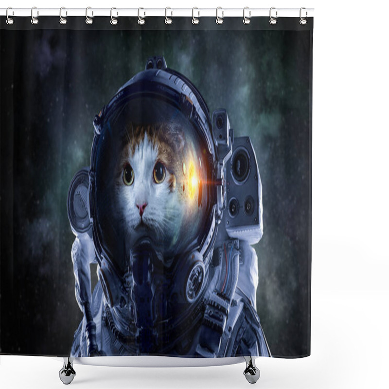 Personality  First Trip To Space. Mixed Media Shower Curtains