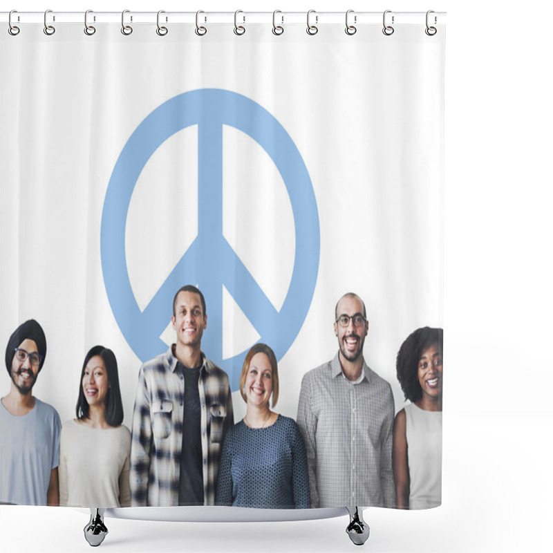 Personality  Diversity People With Peace Shower Curtains