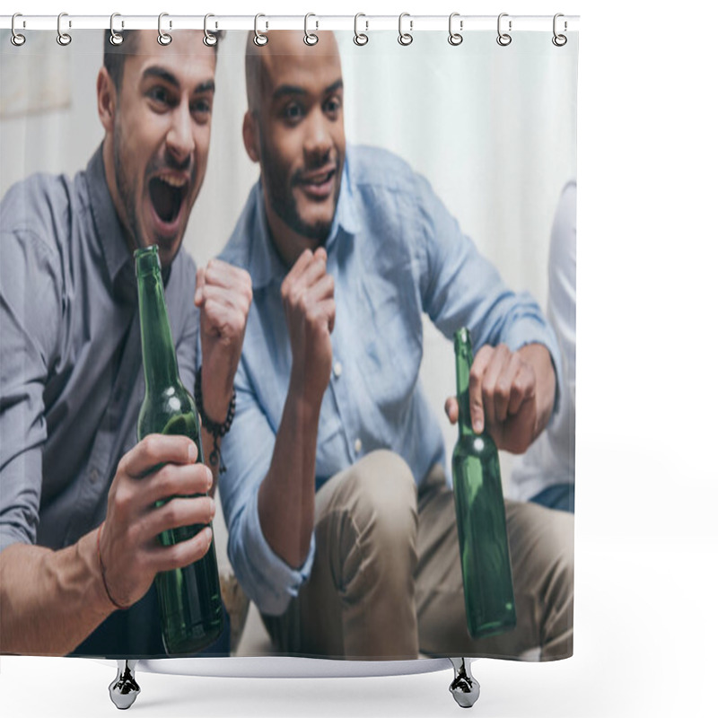 Personality  Men Watching Football And Drinking Beer Shower Curtains