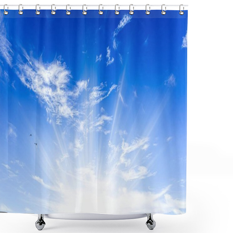 Personality  Blue Sky Sun, Birds. Background Of Religion Shower Curtains