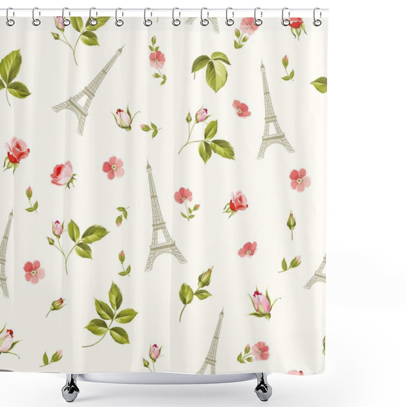 Personality  Pattern With Red Flowers. Shower Curtains