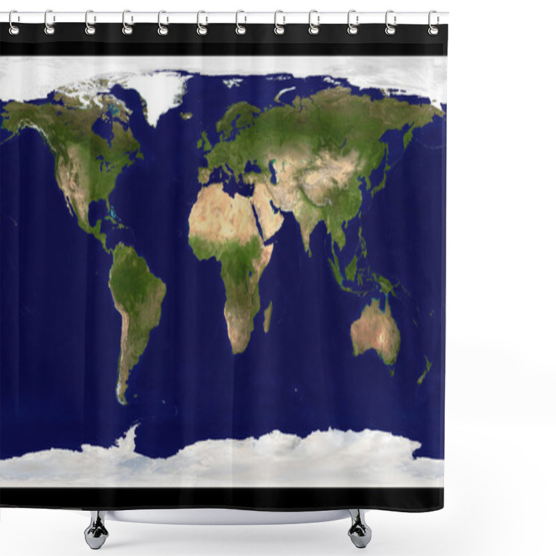 Personality  World Map Illustration Shower Curtains