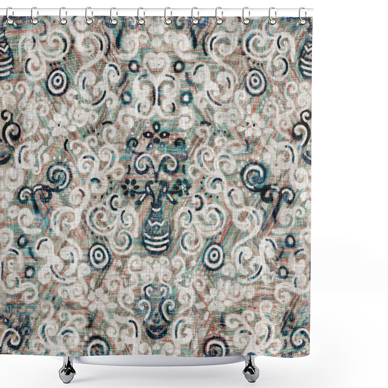 Personality  Mixed Media Collage Aged Seamless Pattern Swatch Shower Curtains