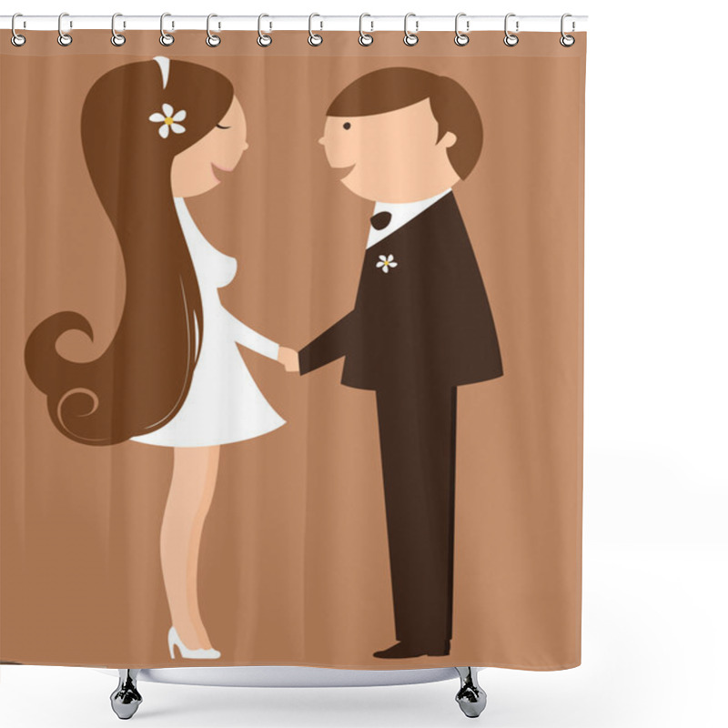 Personality  Funny Bride And Groom Shower Curtains