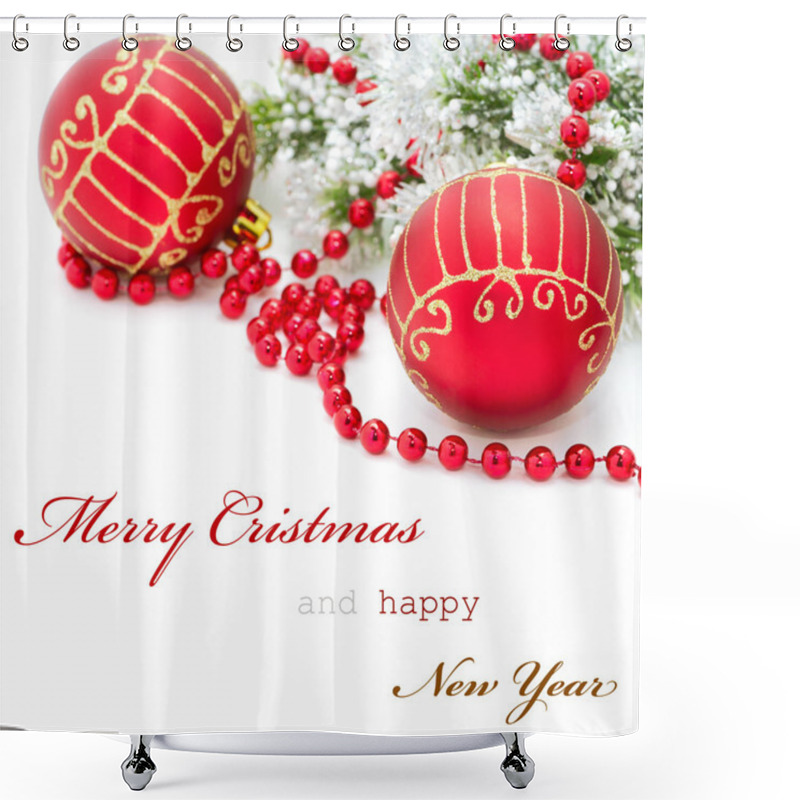 Personality  Christmas Greeting Card Shower Curtains