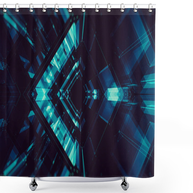 Personality  Abstract Background. Futuristic Concept. Space Technology. Futur Shower Curtains