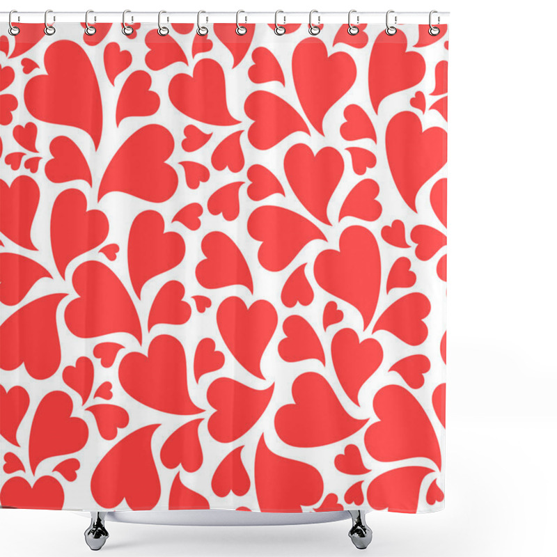 Personality  Seamless Red Hearts Shower Curtains