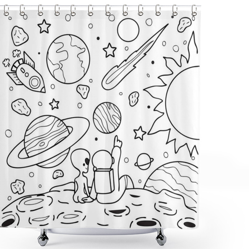 Personality  Love Alien Shower Curtains