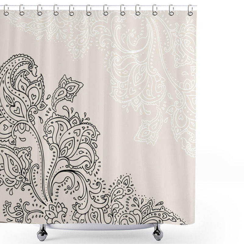 Personality  Hand Drawn Paisley Ornament. Shower Curtains