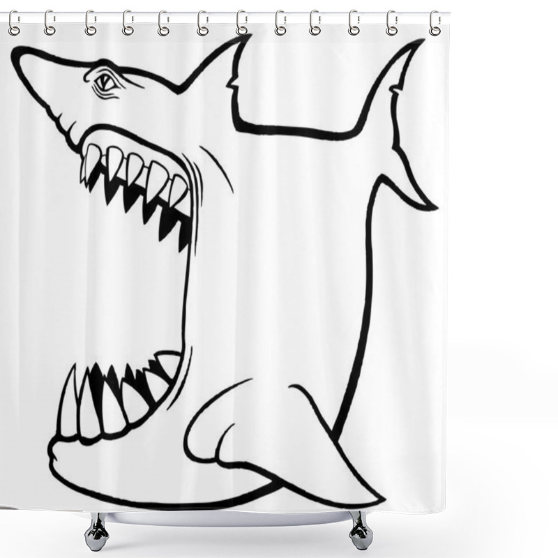 Personality  Shark With Open Mouth Shower Curtains