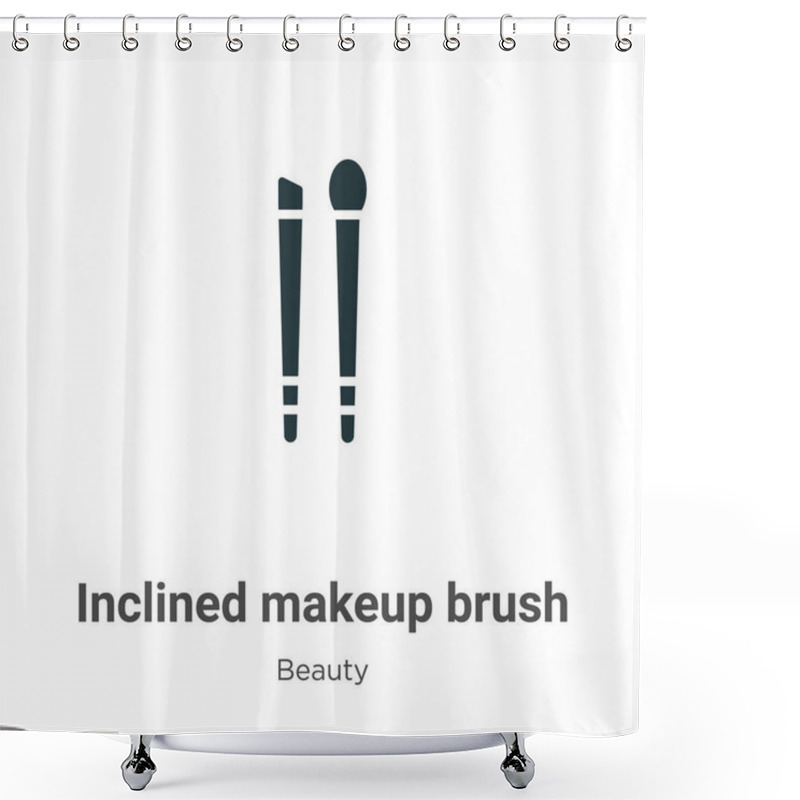 Personality  Inclined Makeup Brush Vector Icon On White Background. Flat Vector Inclined Makeup Brush Icon Symbol Sign From Modern Beauty Collection For Mobile Concept And Web Apps Design. Shower Curtains