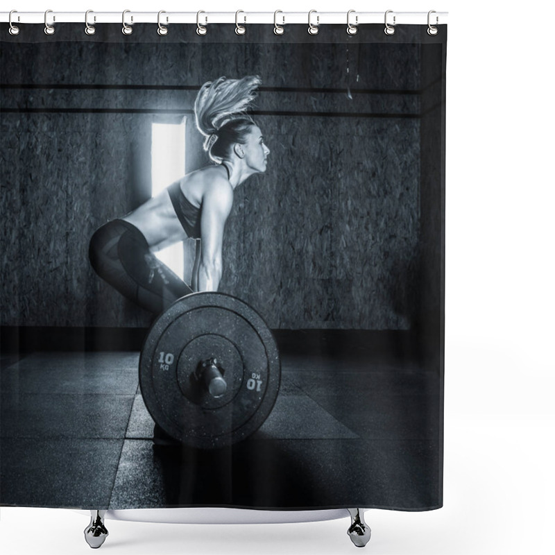 Personality  Gym Hard Training Woman Shower Curtains