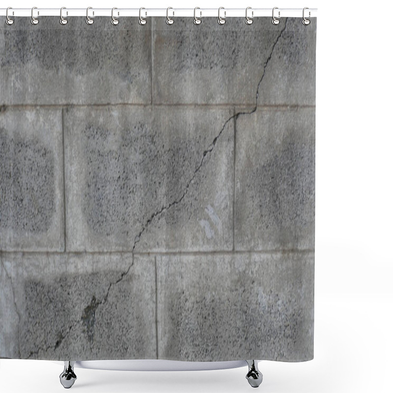 Personality  Cracked Concrete Wall With Textured Surface And Gray Tones. Shower Curtains