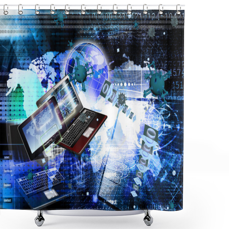 Personality  Connection Technology.Cosmos Communication Shower Curtains