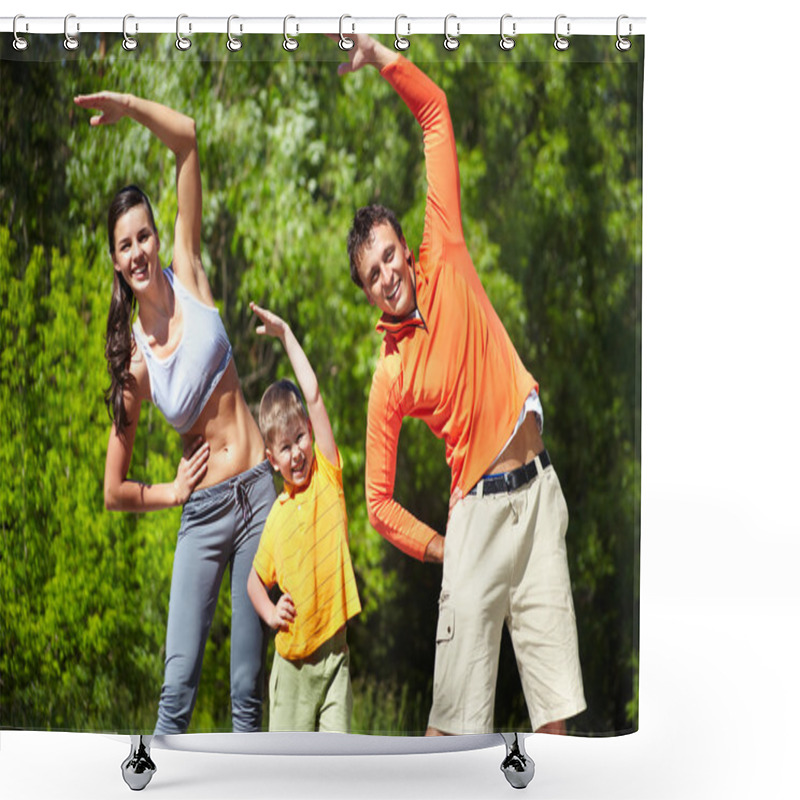 Personality  Fitness In Park Shower Curtains