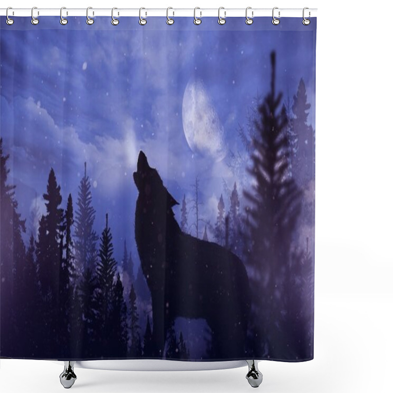 Personality  Howling Wolf In Wilderness Shower Curtains