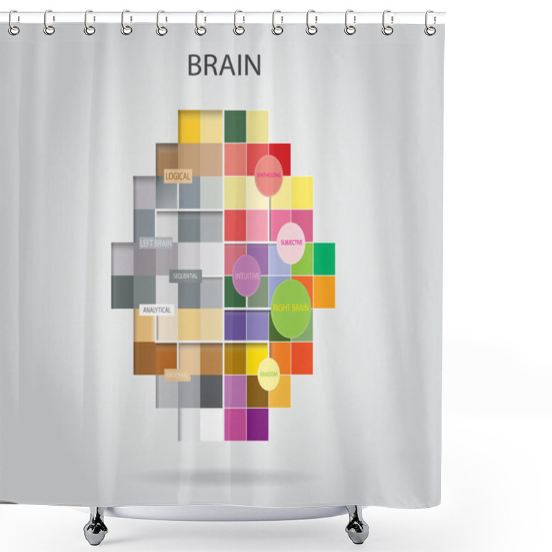 Personality  Left And Right Brain Thinking. Shower Curtains