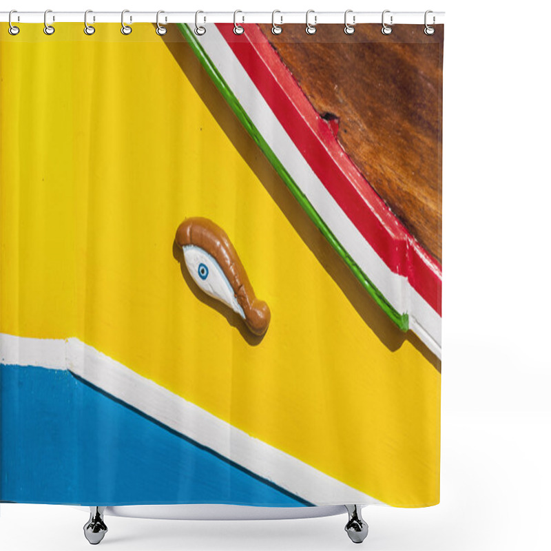 Personality  Horus Or Osiris Eye In Luzzu At Marsaxlokk, Malta Shower Curtains