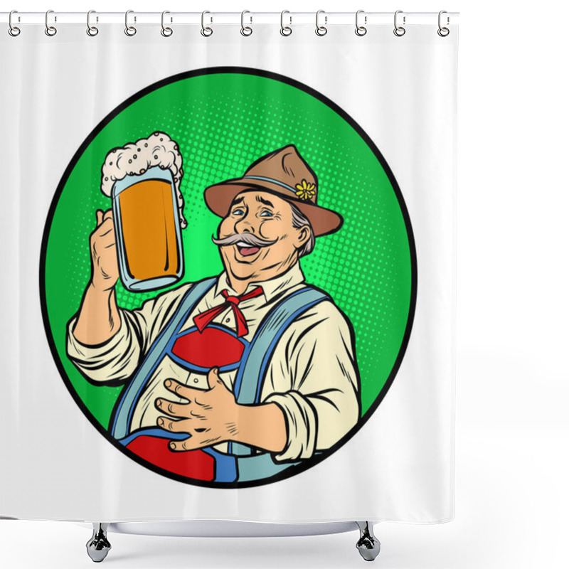 Personality  Oktoberfest Bavarian Man With Beer Shower Curtains