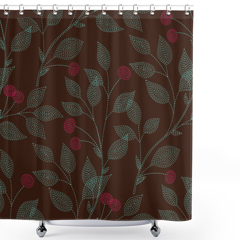 Personality  Embroidered  Branches Pattern Shower Curtains